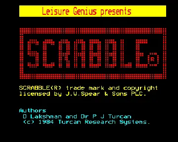 Scrabble (1984)(Leisure Genius)[SCRABLE] screen shot title